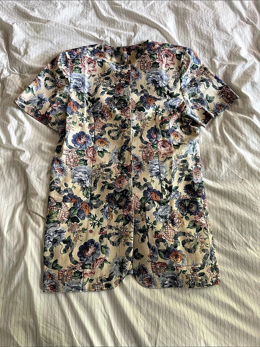 Vintage Handmade Floral Tapestry Mini Dress Like New